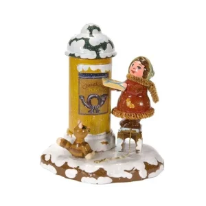 Hubrig, figurines pour enfant Village De Noël Miniature, Fillette Et Boite A Lettre