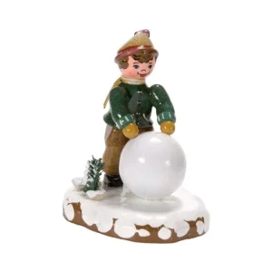 Hubrig, figurines pour enfant Village De Noël Miniature, Garcon Et Boule De Neige