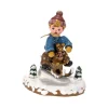 Hubrig, figurines pour enfant Village De Noël Miniature, Garcon Sur La Luge