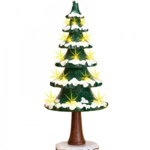 Hubrig, figurines pour enfant Village De Noël Miniature, Sapin Illumine