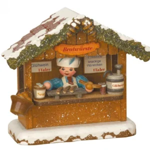 Hubrig, figurines pour enfant Village Noël Miniature, Chalet Marche De Noël Vendeur De Saucisses